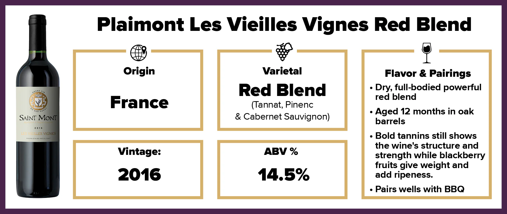 Plaimont Les Vieilles Vignes Red Blend 2016 - Image 2