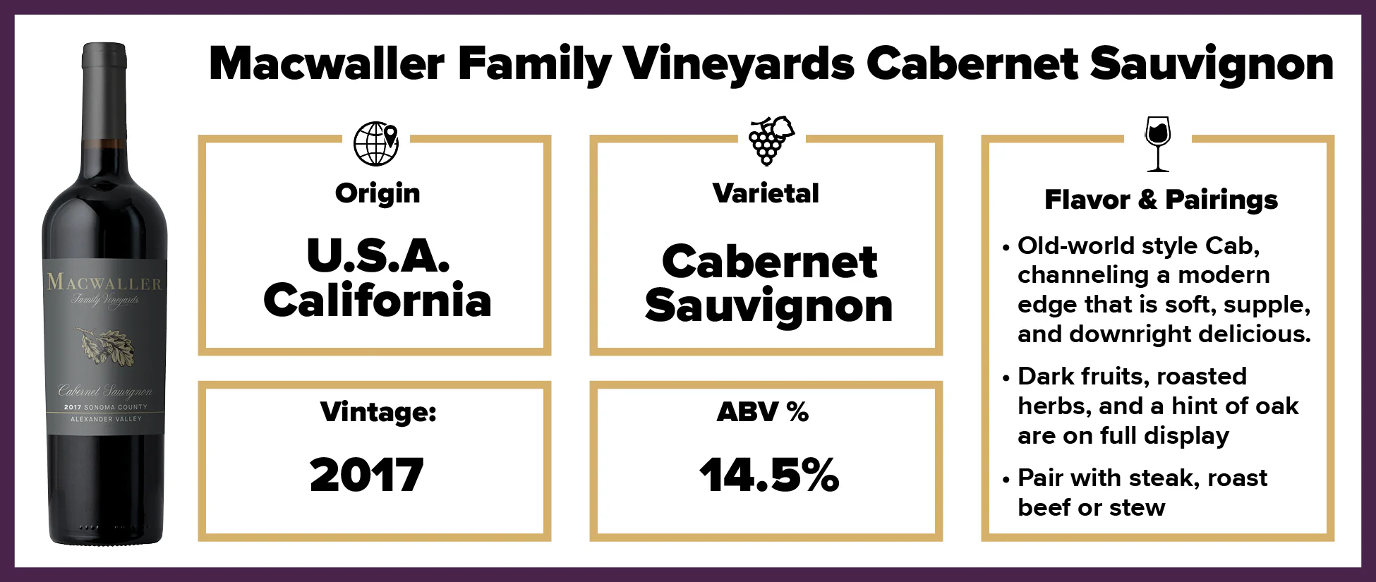 Macwaller Family Vineyards Cabernet Sauvignon 2017 - Image 2