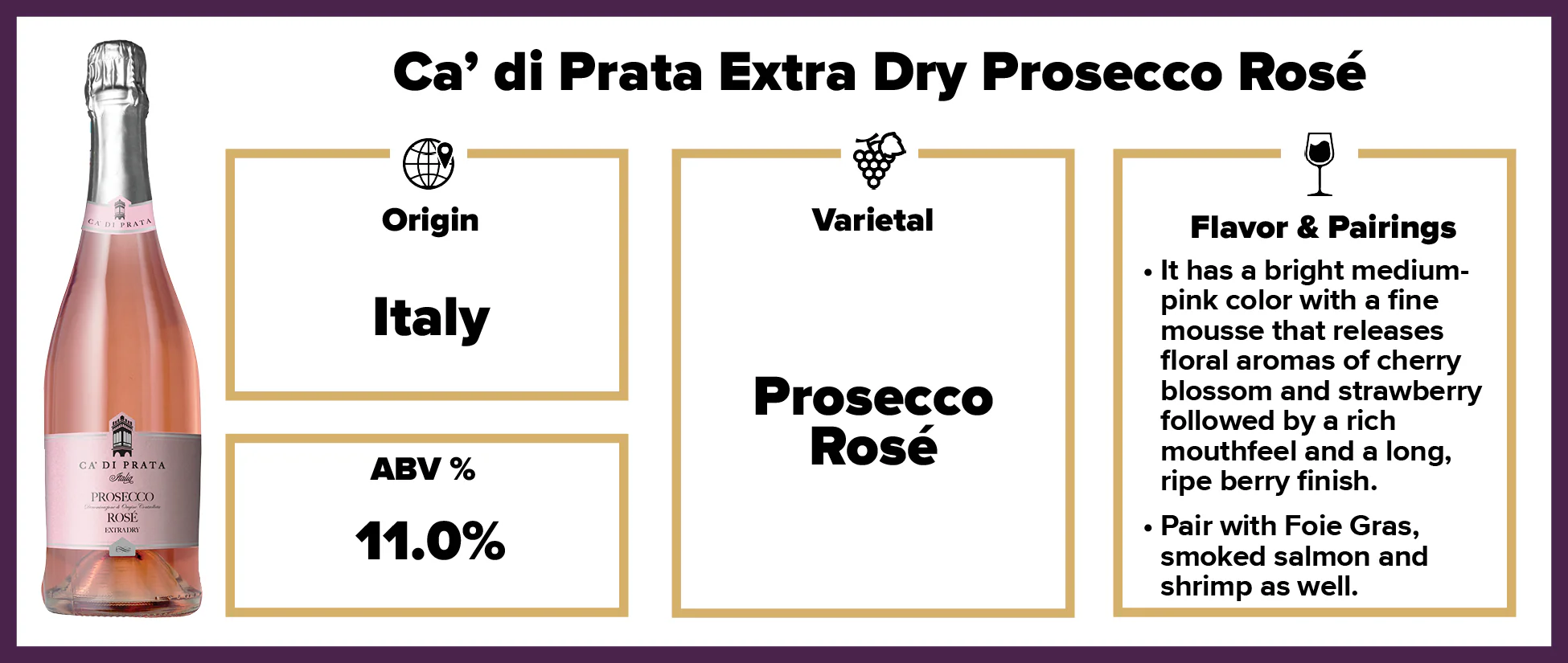 Ca di Prata Extra Dry Prosecco Rose - Image 2