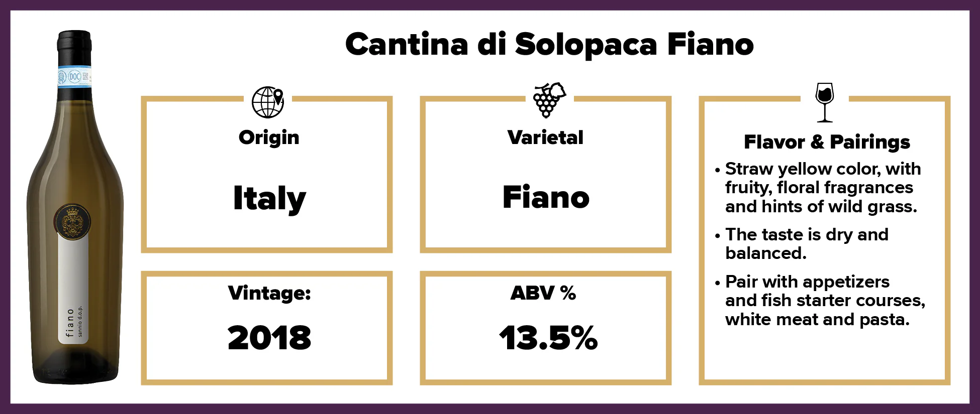 Cantina di Solopaca Fiano DOC "Selezione Oro" 2018 - Image 2