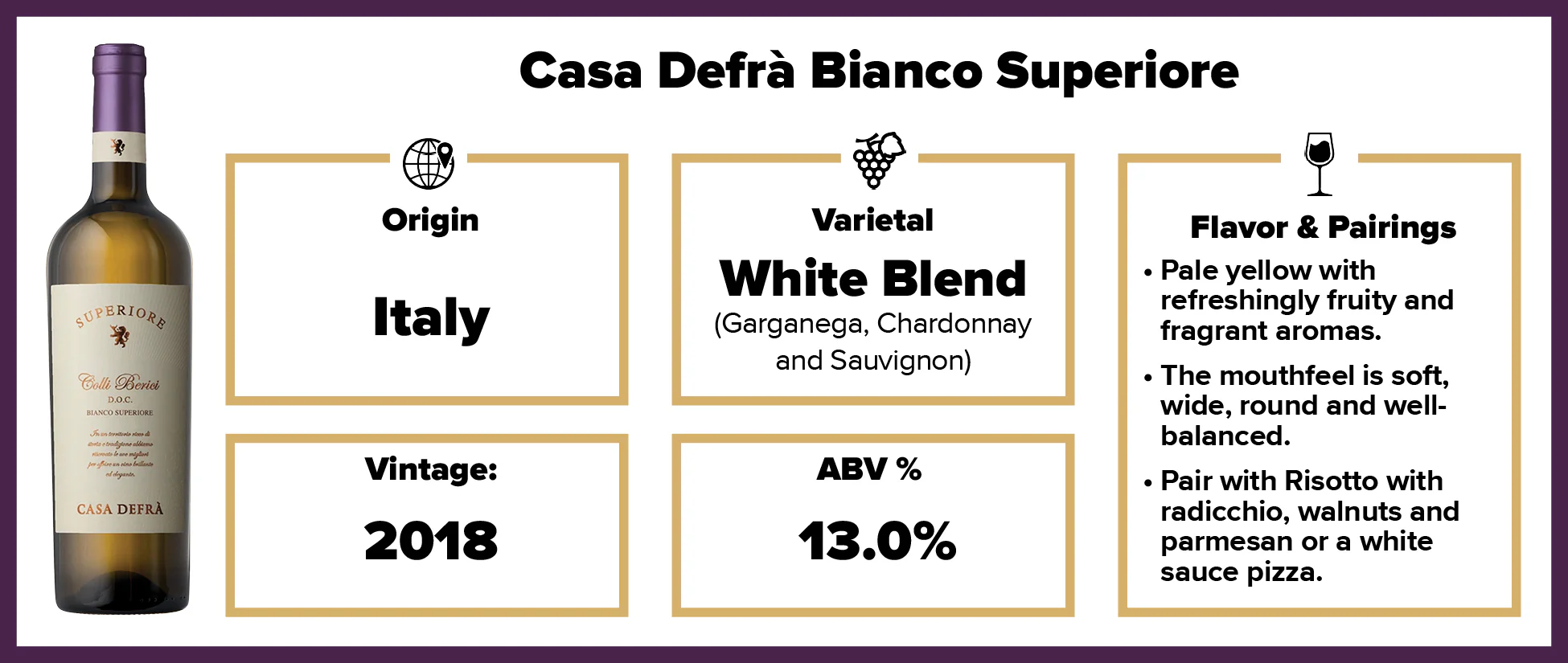 Casa Defrà Bianco Superiore Colli Berici DOC 2018 - Image 2