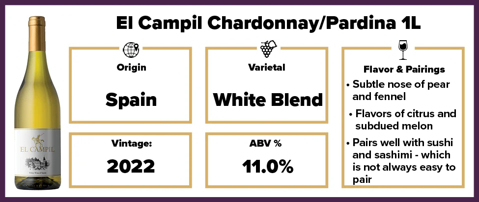 El Campil Chardonnay/Pardina 1L 2022 - Image 2