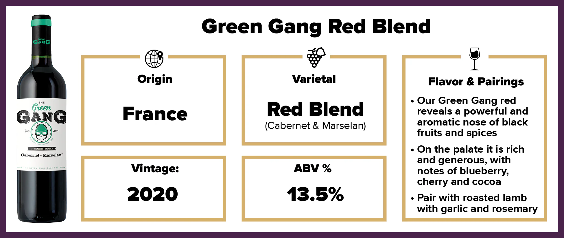 Green Gang, Cabernet Franc and Marselan, IGP OC - Image 2
