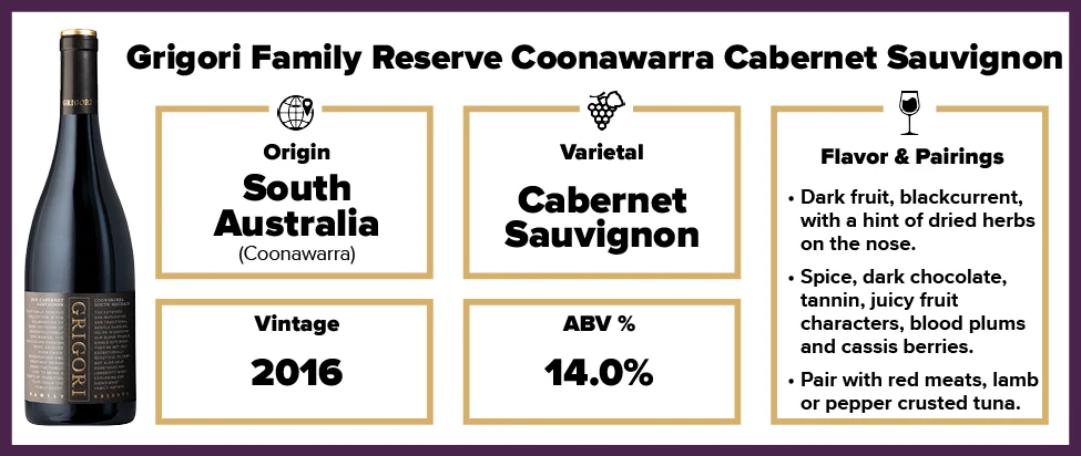 Grigori Family Reserve Coonawarra Cabernet 2016 - Image 2