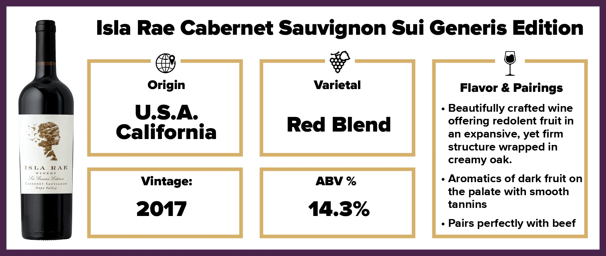 Isla Rae Cabernet Sauvignon Sui Generis Edition 2017 - Image 2