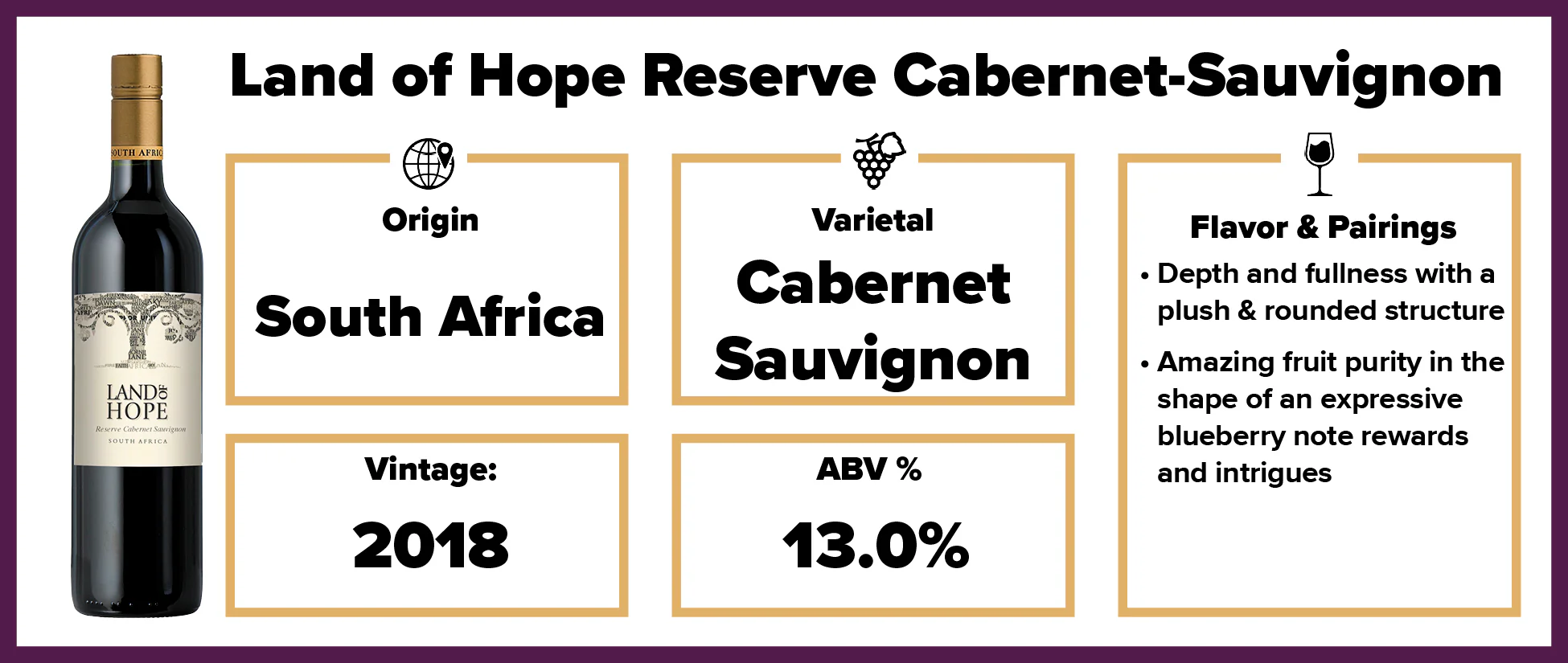 Land of Hope Reserve Cabernet 2018 BP - Image 2