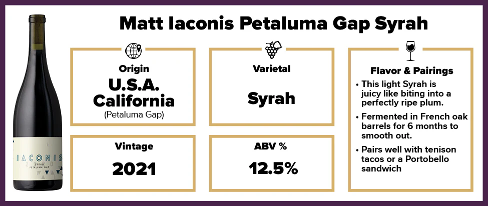 Matt Iaconis Petaluma Gap Syrah 2021 - Image 2