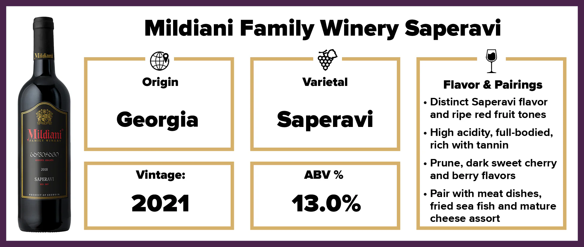 Mildiani Family Winery Saperavi 2021 - Image 2