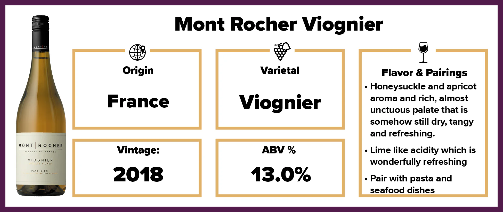 Mont Rocher Viognier 2018 Pays d'Oc BP - Image 2