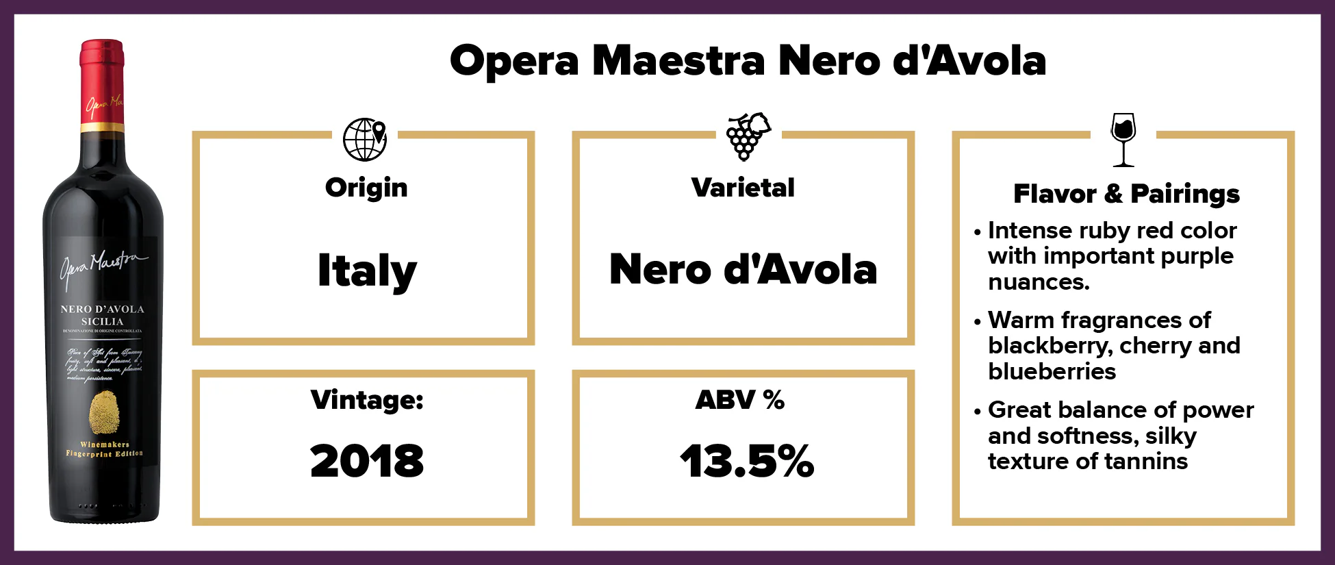 Opera Maestra Nero d'Avola DOC 2018 - Image 2