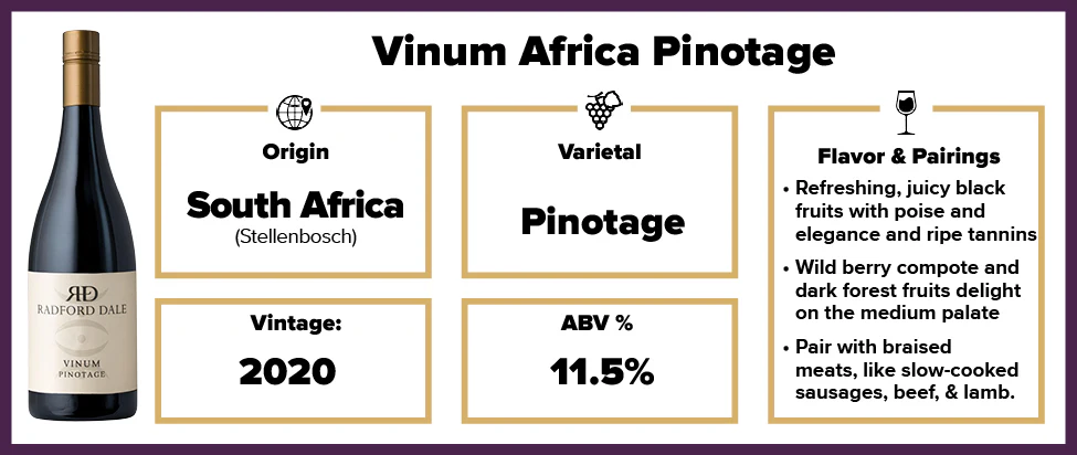 Radford Dale Vinum Pinotage Stellenbosch 2020 - Image 2