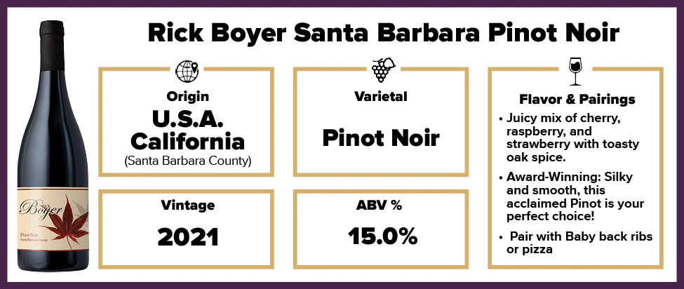 Rick Boyer Santa Barbara Pinot Noir 2021 - Image 2